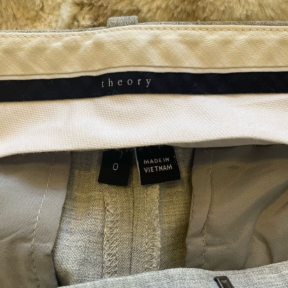 Theory testra two b/modern suit dress pants. Size 0 EUC. Grey color - Picture 2 of 5